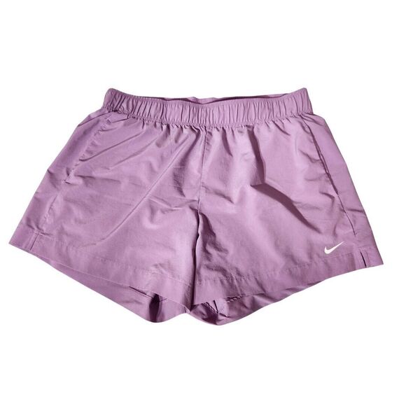Nike Womens Sz M Short Running Shorts Lightweight Unlined Purple Logo Athleisure - Picture 1 of 11